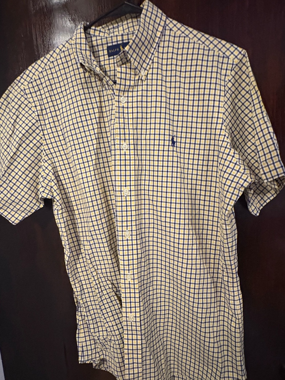 Bundle 3 for $25. Ralph Lauren Check Short-Sleeve Button-Down Shirt. Size M.